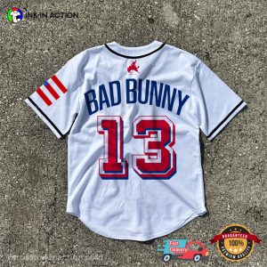 Personalized Most Wanted Tour Bad Bunny White Baseball Jersey, bad bunny clothing