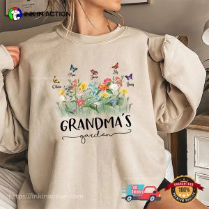 Personalized Names butterfly and flowers Shirt 2