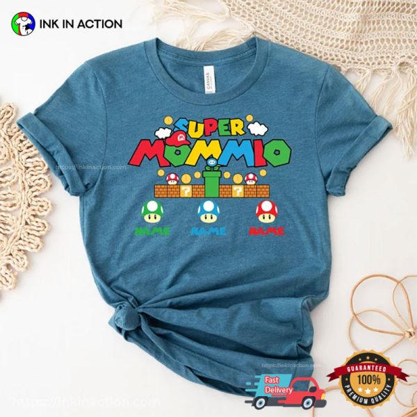 Personalized Super Mommio And Kids Mushroom Comfort Colors T-shirt