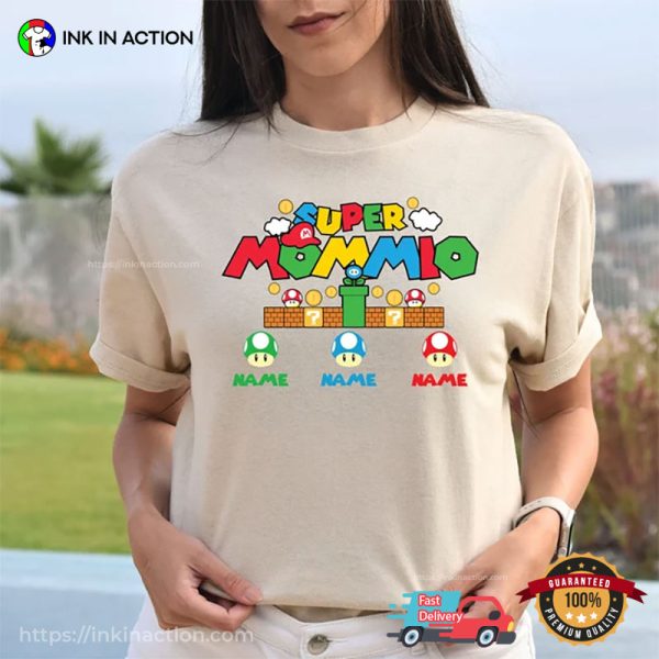 Personalized Super Mommio And Kids Mushroom Comfort Colors T-shirt