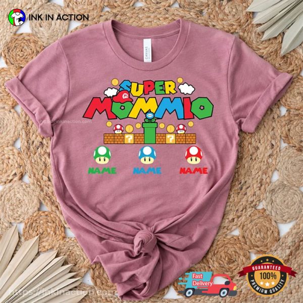 Personalized Super Mommio And Kids Mushroom Comfort Colors T-shirt