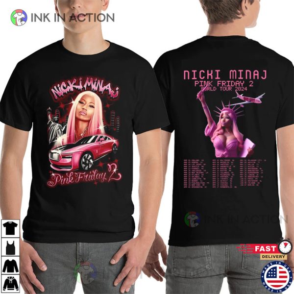 Pink Friday 2 Nicki Minaj Tour Schedule 2024 2 Sided T-shirt