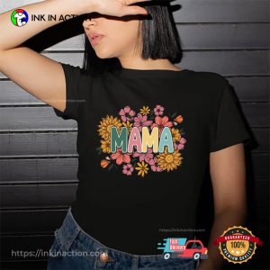 Retro Floral Mama Tee Shirt