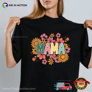 Retro Floral mama tee shirt 3