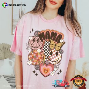 Smiley Face Groovy Mama Retro Comfort Colors Tee, unique mother s day gifts 3