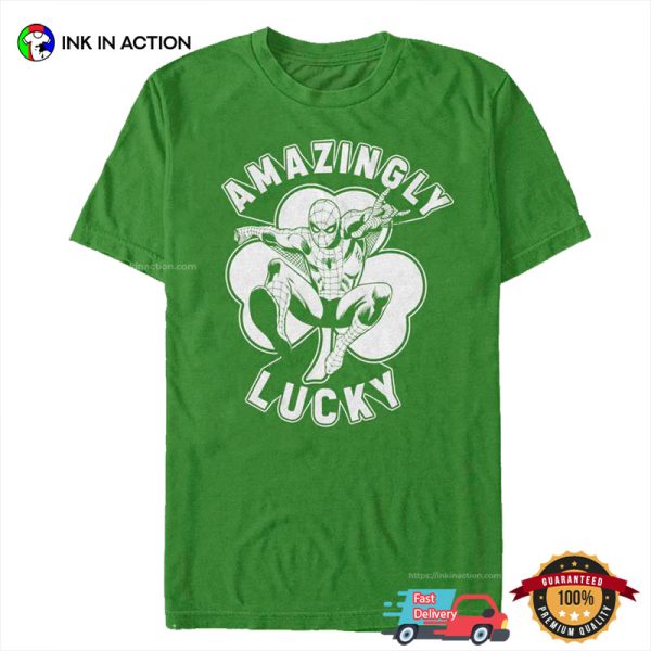 Spider Man Amazingly Lucky Marvel Comics St Patrick’s Day Shirt