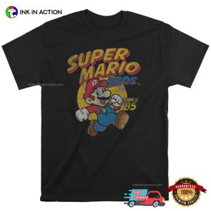 Super Mario Bros Retro 80s Game T Shirt 2