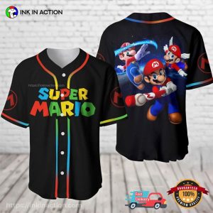 Super Mario Cartoon 3D Colorful Baseball Jersey
