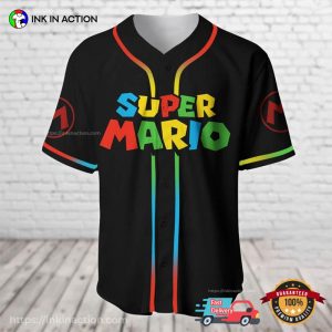 Super mario cartoon 3D Colorful Baseball Jersey 2