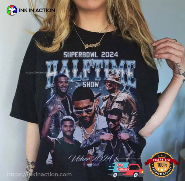 Superbowl 2024 Halftime Show Usher World Tour Vintage T-Shirt