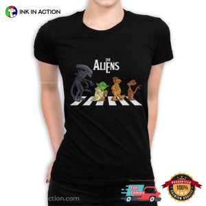 The Aliens Movie Characters the abbey road beatles Inspired T Shirt 1