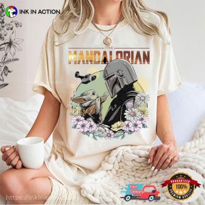 The Mandalorian Floral star wars art Comfort Colors T Shirt 1