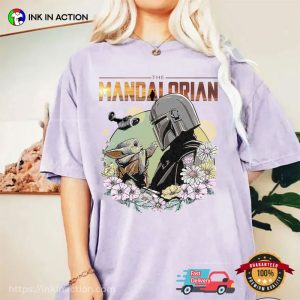 The Mandalorian Floral star wars art Comfort Colors T Shirt 2