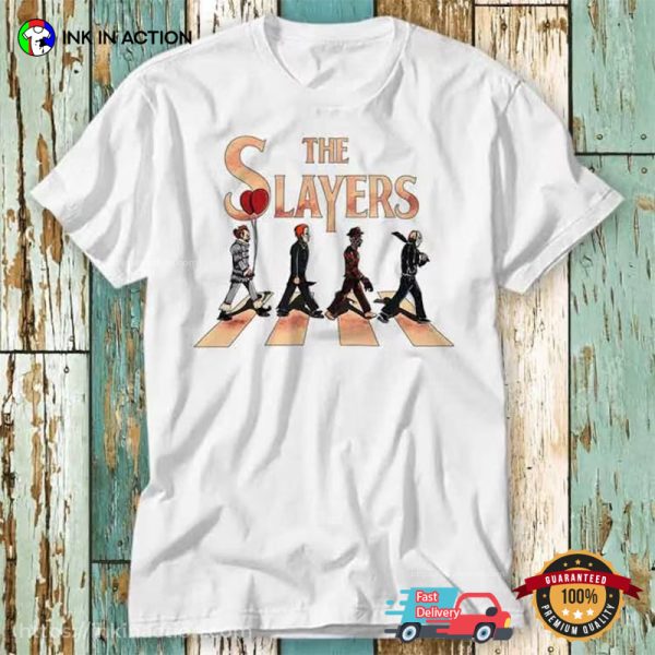 The Slayers Horror Movie Characters Abbey Road Crossing Inspired T-Shirt