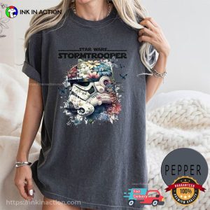 Tropical Stormtrooper star wars helmets Floral Comfort Colors T Shirt 3