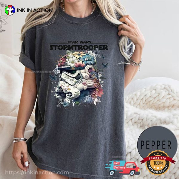 Tropical Stormtrooper Star Wars Helmets Floral Comfort Colors T-Shirt