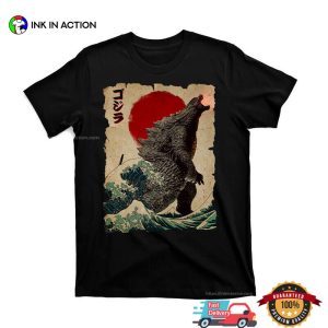 Vintage Japanese Godzilla Great Wave T shirt 3