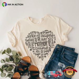 Virtues Mother Heart Adorable T-shirt, Happy Mommy Day Merch