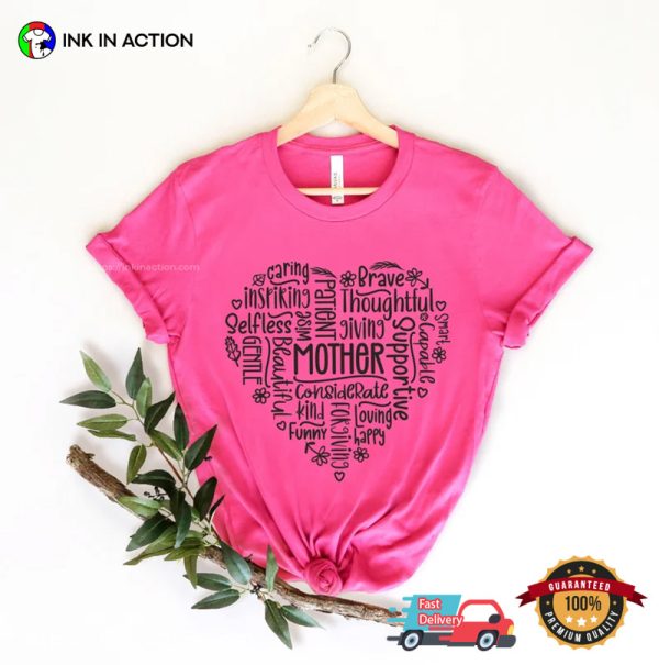 Virtues Mother Heart Adorable T-shirt, Happy Mommy Day Merch