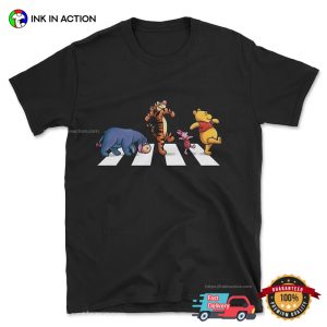 Winnie The Pooh And Friends the abbey road beatles Inspired T Shirt 2