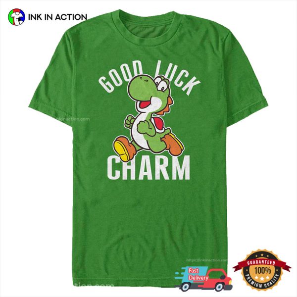 Yoshi Good Luck Charm Super Mario Bros. St Patricks Day Tee Shirt