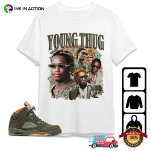 Young Thug Rich Kid jordan 5 retro olive Collection Graphic T shirt 3