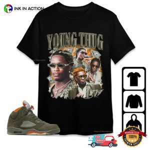 Young Thug Rich Kid jordan 5 retro olive Collection Graphic T shirt 4