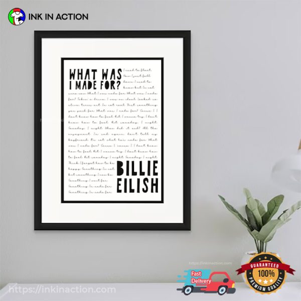 Barbie Movie Songs What Was I Made For Lyrics Billie Eilish Poster