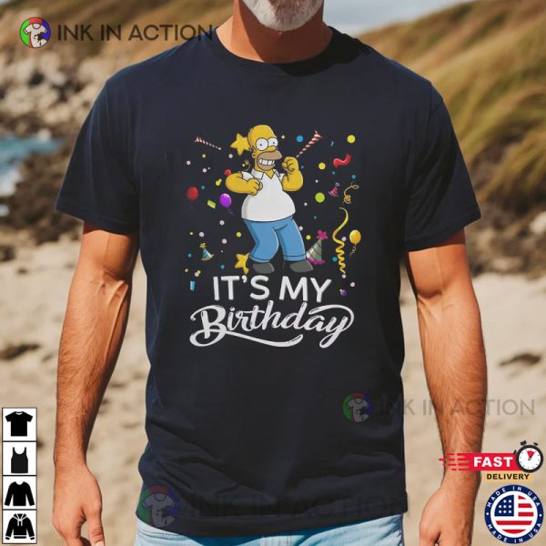 Homer The Simpsons Its My Birthday Cartoon Tee