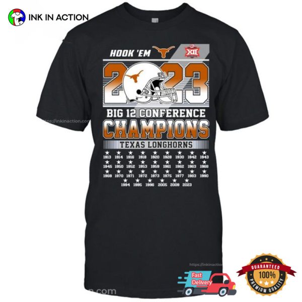 Texas Longhorn Hook Em Big 12 Conference Champions 2023 T-shirt