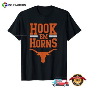 Texas Longhorn Hook Em Horns Logo Football Tee