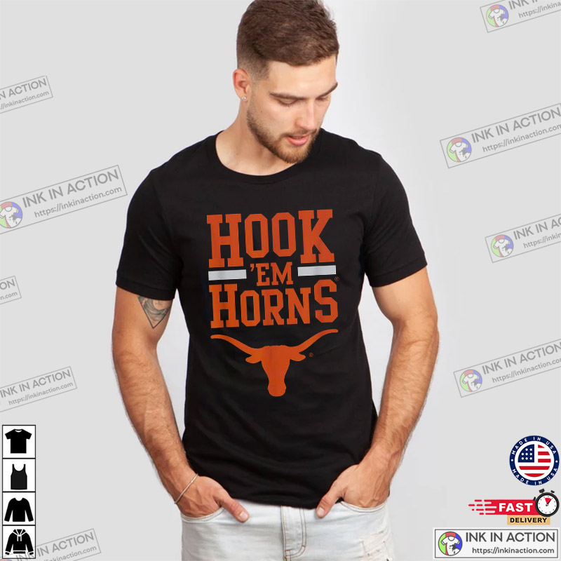 Texas Longhorn Hook Em Horns Logo Football Tee - Print your thoughts. Tell  your stories.
