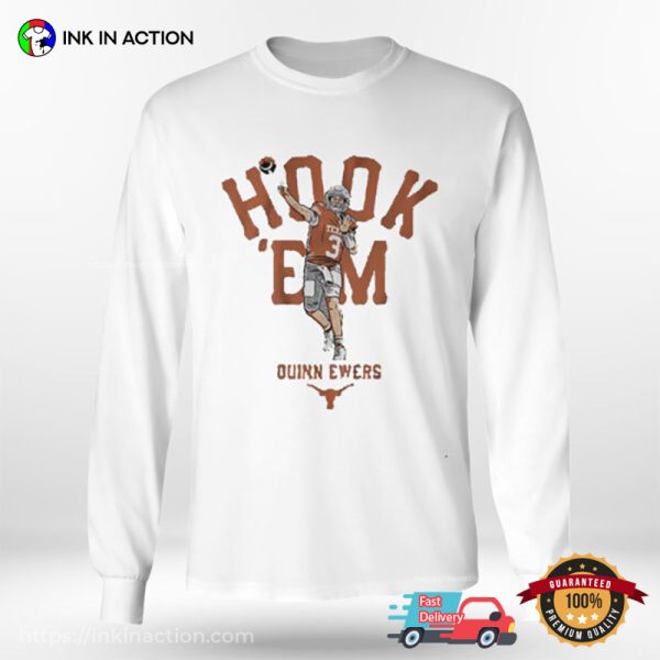 Texas Longhorn Hook Em Quinn Ewers Football T-shirt