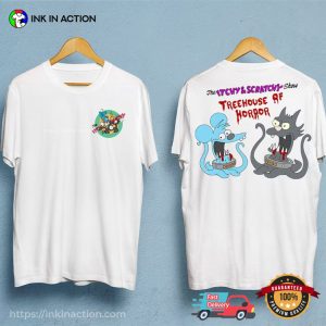 The Itchy And Scratchy Show Treehouse Of Horror 2 Sided T-Shirt
