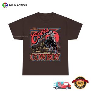 the original coors cowboy Vintage 90s Wild West T shirt 2