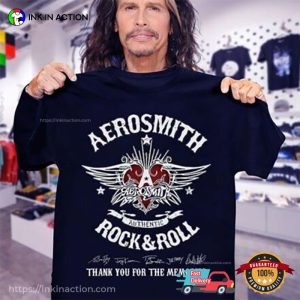 Aerosmith Rock And Roll Signature Memorial T shirt 2