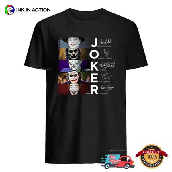 All Joker Actors Signatures T-shirt