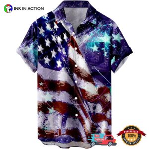 American Flag Universe Hawaiian T shirt 2