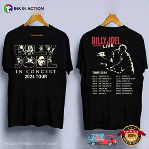 Billy Joel In Concert 12 Gardens Tour 2024 Schedule 2 Sided T-shirt
