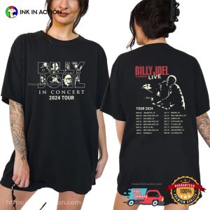 Billy Joel In Concert 12 Gardens Tour 2024 Schedule 2 Sided T-shirt