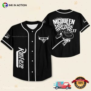 Customized Lightning Mcqueen Disney Cars Movie Baseball Jersey No.4