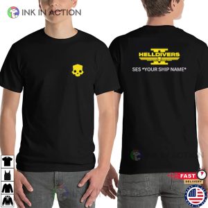 Customized Ship Helldivers 2 Video Game 2 Sided T-shirt