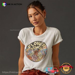 Flower Power Vintage Art Trendy T shirt