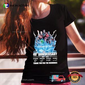 Ghostbusters Frozen Empire 40th Anniversary Signatures Memorial T-shirt