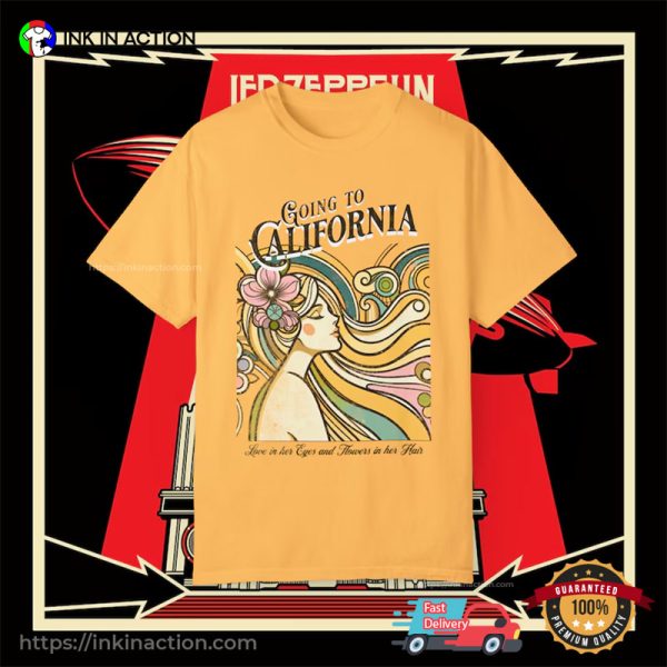 Going To California Vintage Led Zeppelin Art T-shirt