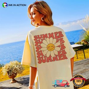 Hello Summer Sunflower Groovy Retro Comfort Colors shirt summer women 2