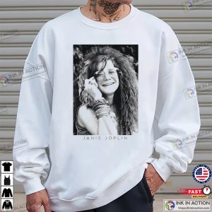 Janis Joplin Photo Retro BW T-shirt