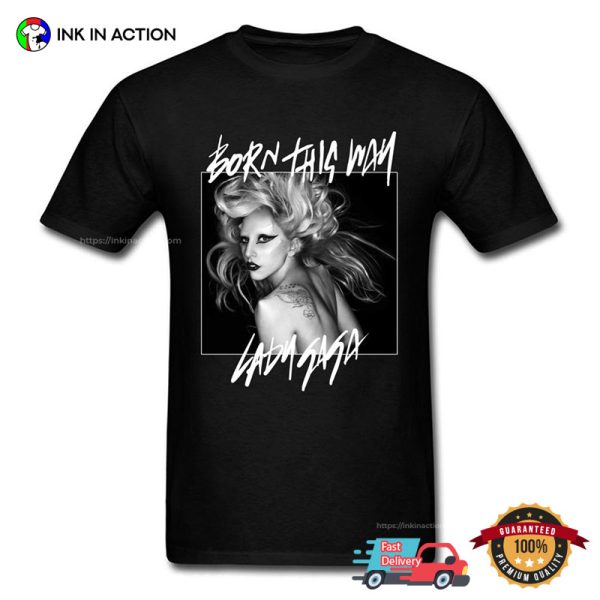 Lady Gaga Born This Way Fashionable Retro Portrait Tee