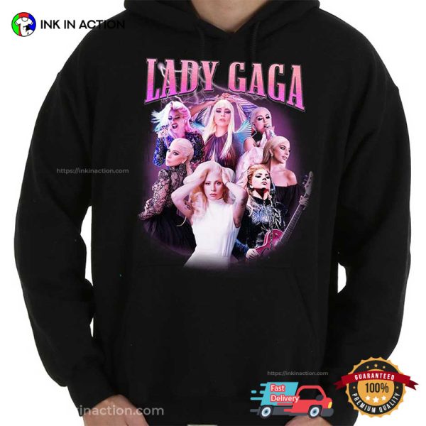 Lady Gaga Fashionable Collage Vintage 90s Tee