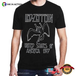 Led Zeppelin United States Of America 1977 Retro Rock Band T shirt 3